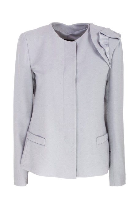 Shop EMPORIO ARMANI  Giacca: Emporio Armani giacca in frisottino con dettaglio rouches.
Composizione: 96% Poliestere 4% Elastan.
Frisottino stretch.
Girocollo.
Abbottonatura nascosta.
Maniche lunghe.
Tasche laterali a toppa.
Dettagli e profili interni in raso.
Fodera interna in raso.
Fabbricata in Cina.. H4NG1H E9919-710